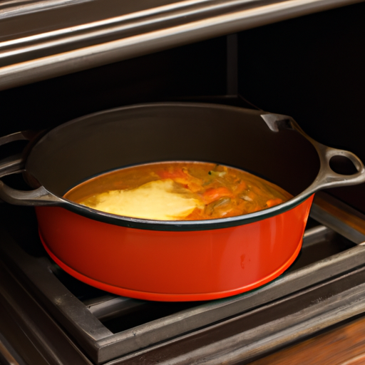 A cast iron Dutch oven on a stovetop, ready to be used for cooking Dutch Oven Lasagna.